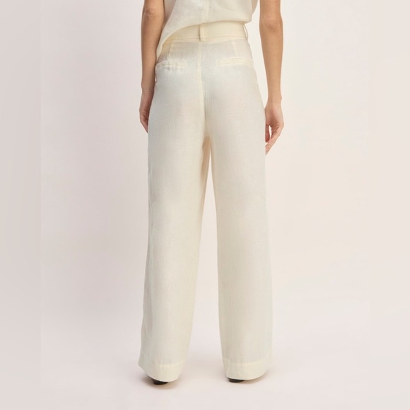 Everlane THE LINEN WAY-HIGH DRAPE PANT - Size 0 - Bone - 100% Linen - Picture 5 of 14